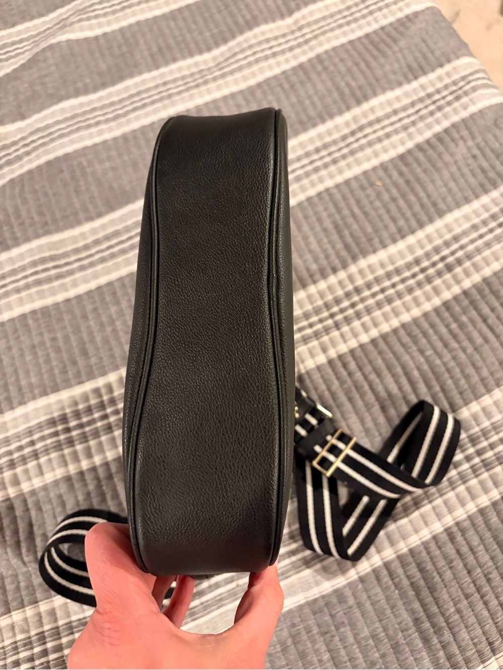 NWOT Kate Spade black leather tote with gold logo and card holder- never used - Picture 6 of 9